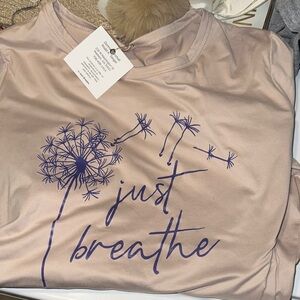 Pink Graphic Tee with Purple Print